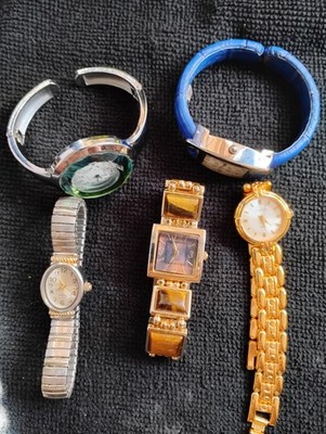 ''Lot of 5 Fashion Wristwatches - For Parts or Repair - Assorted Designs''