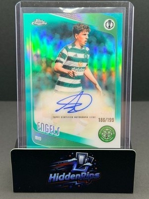 2025-26 Topps Chrome UEFA Club Comps Aqua Refractor Auto Arne Engels 186/199