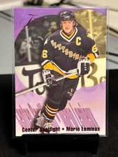 1994-95 FLAIR CENTER SPOTLIGHT #6 MARIO LEMIEUX Pittsburgh Penguins Hockey Card