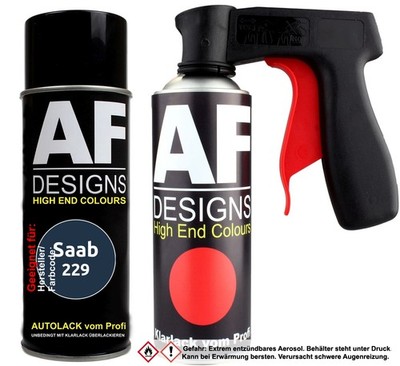 Spraydosen Griff Set für Saab 229 Le Mans Blue Metallic Basislack Klarlack Handg