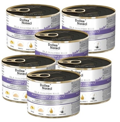 DOLINA NOTECI Premium Junior kleine Rassen Kaninchenleber und Hirschzunge 6x185g