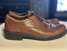 Ecco Brwn Leather Men ShockPoint Arch Sup Anti-Fungal Dress Oxfords Size 11-11.5