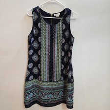 Artisan NY mini shift dress size 4 sleeveless blue multicolor Floral Boho