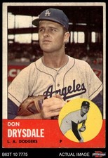 1963 Topps #360 Don Drysdale Dodgers HOF  3 - VG