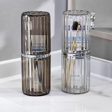 2 Pack Transparent Travel Toothbrush Toothpaste Case 2pcs-grey clear