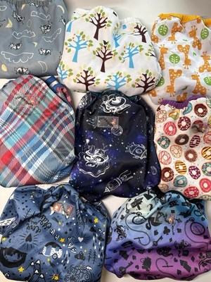 Cloth Diaper Cover Lot 8 Rumparooz OS Thirsties Size 2 Blueberry Covers Bundle
