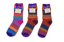 Solmate Socks Medium (W 8-10 M 7-9) Lot of 3 Brand New Fall Foliage Carnation