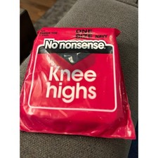 No Nonsense Navy 191 Sheer Toe 2 Pair Knee High Vintage