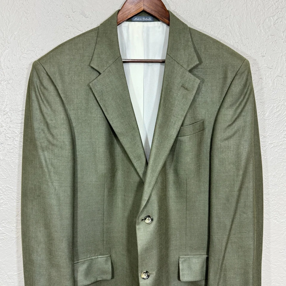 Blazer De Colección Oscar de la Renta 44L Abrigo Deportivo Lana Seda Verde Salvia Años 80 Dinero Antiguo Foto 2 de 4