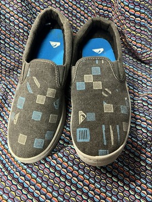 NEW Size 6 Boys Quicksilver Gray Grey Easy Slip On Tennis Shoes