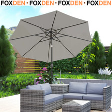 Image of 3(m) Tilting Outdoor Parasol Garden Umbrellas Sun Shade w/ 8 Ribs & Crank Handle