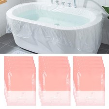 Tbestmax 12 Pack Disposable Bathtub Cover Liners, Large of 12, Clear