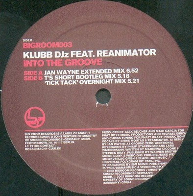 Klubb DJz Feat. ReAnimator , Into The Groove, (12''), NM or M-, 3933318106