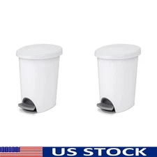 Ultra Step On Trash Can 2 Count Hands Free Wastebasket Bathroom Kitchen New