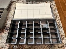 Vintage Brumberger 35mm Slide Metal Box Tray Case Holder with Divider Inserts