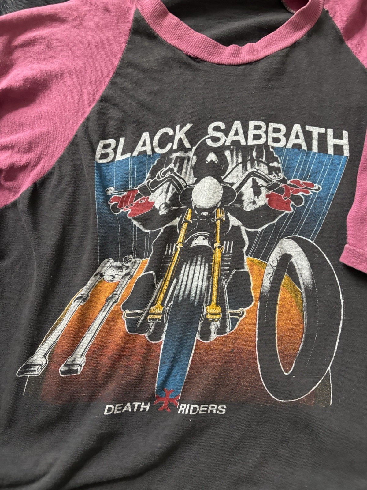 Extremely Rare Vintage Death Riders 666 70s Black Sabbath Ozzy Osbourne Shirt image 3