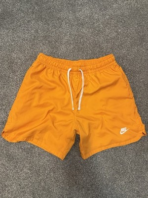Nike Club Men's Flow Woven Stitched Shorts Orange Size Medium Excellent