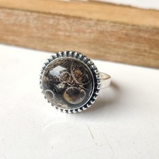 Turritella Agate Gemstone Ring 925 Sterling Silver Statement Gift Ring BT1203