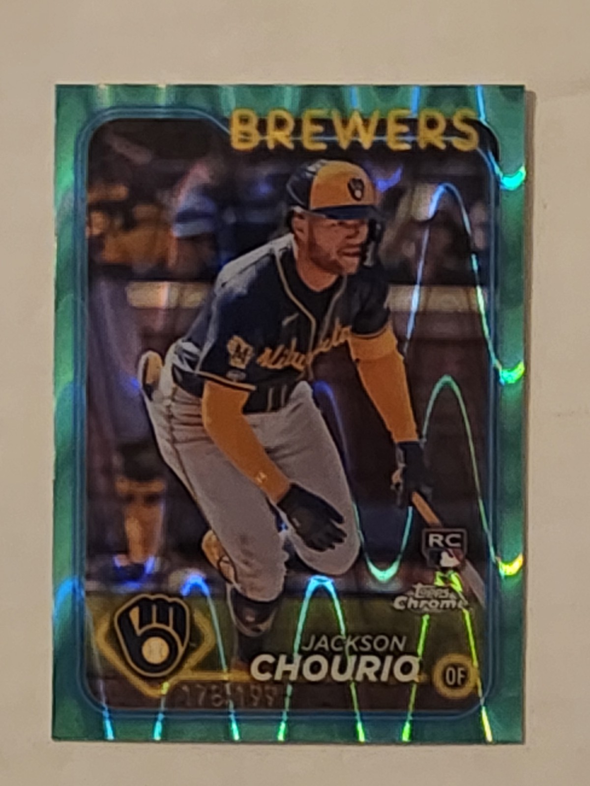 2024 Topps Chrome - Jackson Chourio #161 Aqua Raywave Refractor /199 (RC)