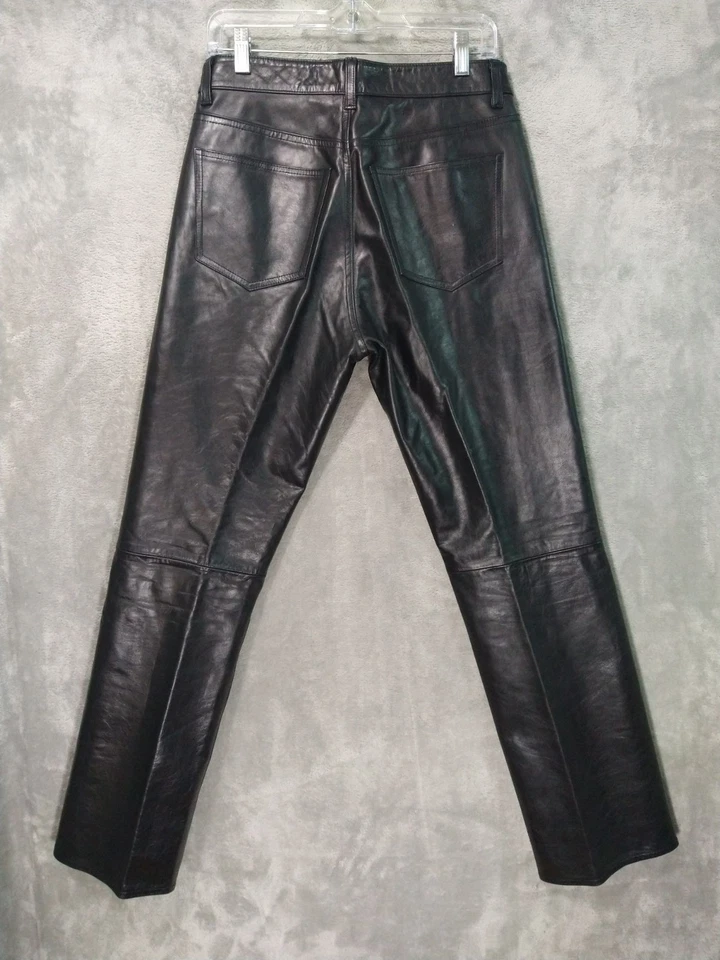 Pantalones Gap De Colección Para Hombres 31x32 Cuero Negro Bota Ajuste Motociclista Punk Rock Foto 2 de 4