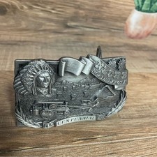 NECHE Native American North Dakota metal belt buckle vintage 1983 518/1000