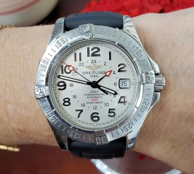 Breitling Colt GMT A32350 39mm Automatic 500m Cream Dial Rubber
