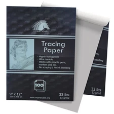 Tracing Paper Pad - 33lb - 9" x 12" - 100 Transparent Sheets - Artist Quality...
