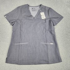 Figs Scrub Top Womens Small Gray Casma Three Pocket Nurse Hospital Uniform