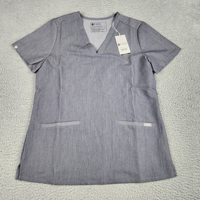 Figs Scrub Top Womens Small Gray Casma Three Pocket Nurse Hospital Uniform