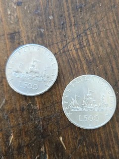 2 × 500 Lire Italien 1966 1967 Silber