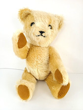 Vintage 13" jointed stuffed Teddy bear golden Mohair