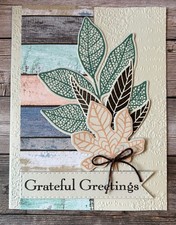Stampin Up GREETING CARD KIT x4 w/Env  Grateful Greetings Changing Leaves Fall