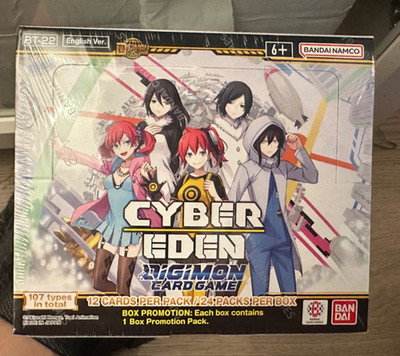 BANDAI Digimon Card Game Booster Pack CYBER EDEN [BT-22] Box mit 24 Packungen