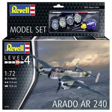 Revell 1/72 Model Aircraft Kit Arado AR 240 Set 63798 Paint Glue Brush