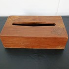 Vintage Hand-Carved Wood Tissue Box Cover Floral 10.5 X 5.5" Rectangular