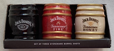 Set bicchieri da tiro in gres, Jack Daniels Old n. 7, Tennessee Fire e miele