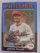 2024 Topps Heritage - Johan Rojas #171 Chrome Blue Sparkle Refractor (RC)