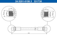 ATE Bremsschlauch FüR Audi 80 89 89Q 8A B3 81 85 B2 Cabriolet 8G7 B4