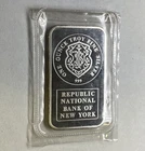 Johnson Matthey #025583 Republic National Bank of New York 1 oz Silver Bar .999