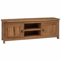 Tv-Schrank 110 X 30 X 40 Cm Natur Massivholz Teak Tv-SchräNk Rustikales Tv-MöBel