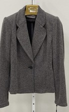 NWT Calvin Klein Women Petite Smokey Black Grey Eggshell Blazer Size 8P