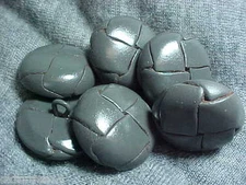 vintage 6 GREY DOME WOVEN LEATHER MOLDED BUTTONS 40 line 26 mm back