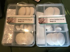 LOT of 2 Household Trends 28 Pc Furniture Pad & Bumper Sets White & Clear #G15