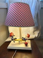 Vintage Raggedy Ann  Andy Musical Moveable See Saw Teeter Totter Table Lamp
