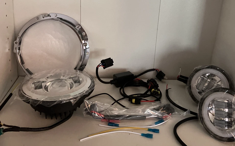 Faro LED alto/bajo Halo 7 Jeep Wrangler o motocicleta CXD-M60-A Foto 2 de 4