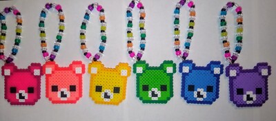 Kawaii Bear Perler Bead Kandi Bracelets- EDC-RAVE-PLUR-FESTIVAL-EDM