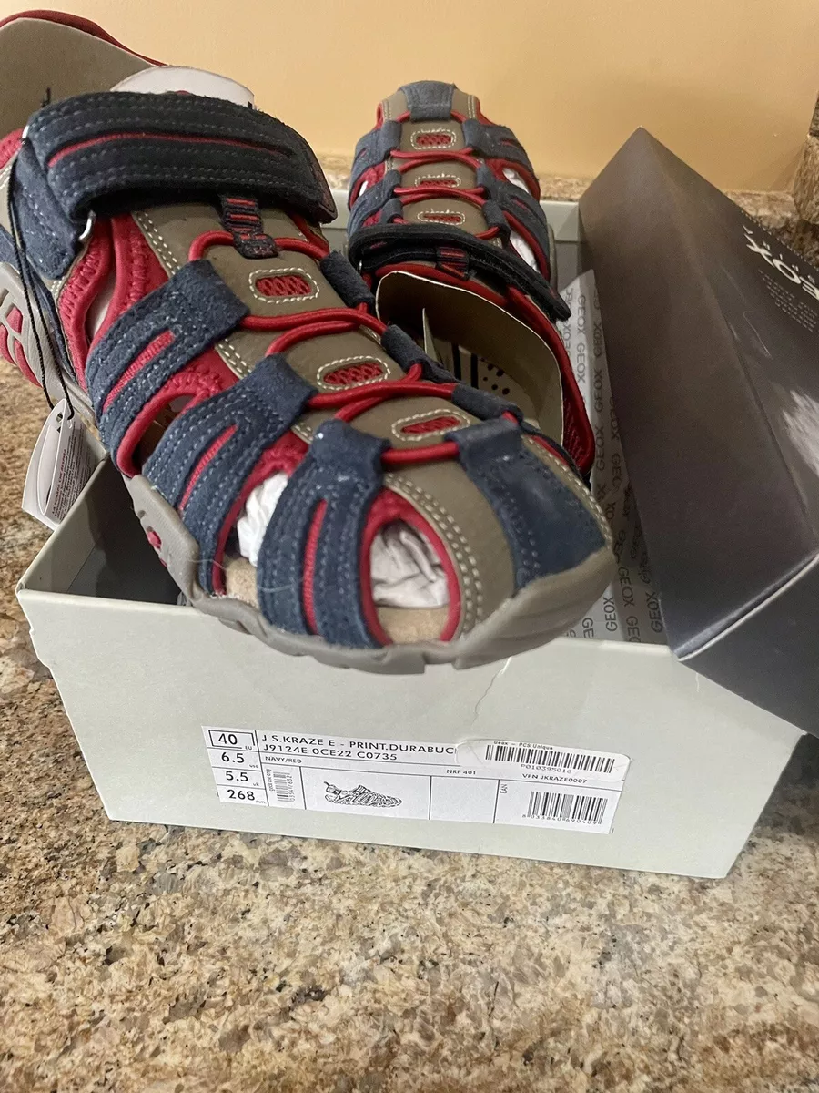 Geox Big Kid Kraze Waterproof Fashion Sport Sandals Sz 6.5 Navy
