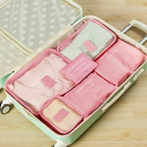 Aufbewahrung Reise Gepäck Taschen Organizer 6 Stück Koffer Kleidung Aufbewahrung Wasserdicht - Bild 7 von 19