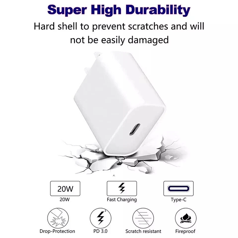 OEM USB-C Fast Charger for iPhone 17 16 15 Pro Max Samsung Type C Charging Cable - Image 3 of 4