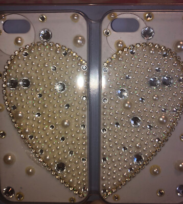 White Rhinestone Heart iPhone Case, Love, Valentine, Wedding, For iPhone 5/5S/SE
